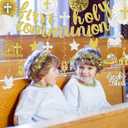 First Holy Communion Decorations, 1st Communion Decorations includes Glitter First Holy Communion Banner and My First Communion Decorations Hanging Swirls for Mi Bautizo Decoration