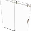 AXIS 57"-59" W x 76" High Euroglide Frameless Single Sliding Shower Door with 5/16" Tempered Glass (Brushed Stainless)