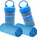 YQXCC 2 Pack Cooling Towel (47"x12") Ice Towel for Neck, Soft Breathable Chilly Towel, Microfiber Cool Towel for Yoga, Golf, Gym, Camping, Running, Workout & More Activities (2 light Blue)