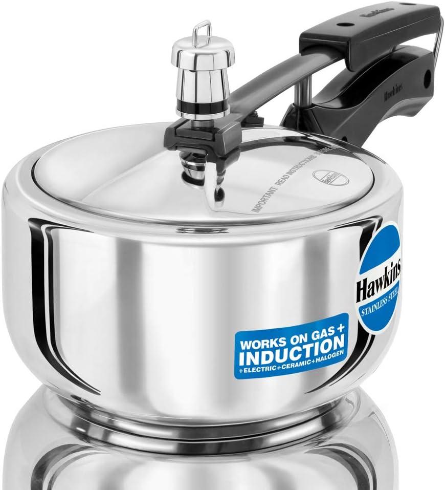 Hawkins B25 Pressure Cooker, 2 Litre, Silver (2.1 Quarts)