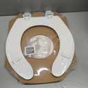 Mayfair 8440EC Open Front Toilet Seat and Lid, Easy Clean Hinges and Durable Wood Seat, Made in USA, Round, White