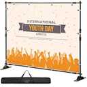 VEVOR Backdrop Banner Stand 8 x 8 Ft Adjustable Height Background Stand Backdrop with 1 Carrying Bag, Backdrop Stand for Parties Wedding Photo Booth Trade Show