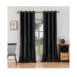 Black 100% Blackout Curtains Inch 2 Panels, Luxury Thermal Insulated Black Velvet Curtains for Bedroom Living Room, (38W x 82L)