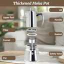 6 Cup Thickened Moka Pot 304 Stainless Steel 300ml Italian Espresso Coffee Maker Stovetop CoffeeMakers Mocha Pot Percolator for Induction Stove Classic Cafe Makers Portable for Easy Brewing