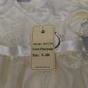 NIMBLE Baby Girls Newborn Christening Embroidered Gown Dress Outfit with Headband, Size 0-3, Champagne 