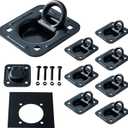 Lonffery 8 Pack Recessed D-Ring Tie Down Anchors (6,000 lb. Capacity), Heavy Duty Kit for Trailer or Deliveries, Black