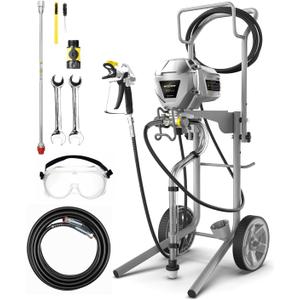 InoKraft MaXpray M3 Cart Airless Paint Sprayer, 3300 PSI 0.33 GPM | Thinning-free latex & acrylic spraying; large projects; 2×25 ft hoses, 18" extension, 515 tip & Flush-Ease Valve