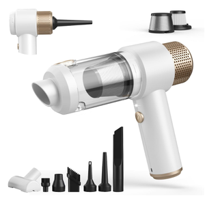 Car Vacuum Cleaner, 16000PA Mini Car Vacuum Cordless Powerful, 7 in 1 Portable Handheld Vacuum Cordless with LED Light, Dual Filters, One-Touch Empty for Pet Hair, Home, Office 