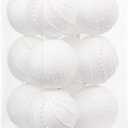 3.15" 12pcs Christmas Ball Ornaments Sequin Shatterproof Christmas Tree Ornaments DecorativeHanging Pearl Balls for Xmas Trees,Holiday Party(White)