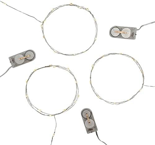 LumaBase Battery Operated LED Fairy String Lights, Soft White - Set of 3