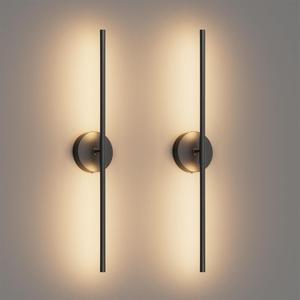 28In Black Wall Sconce Set of Two Hardwired 3000K LED Modern Wall Light Fixture 360 Rotatable for Living Room Hallway Bedroom(2 Pack), Gold 