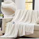 Serta Heated Blanket, Eletric Twin Size Blanket, Soft, Warm, Fuzzy Heating Blanket Twin for Office, Couch, 1-12 hr Auto Shut Off Timer, 10 Lv Heat Setting, ETL Certified, Twin 62" x 84" Ivory