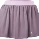 Fisoew Womens Tennis Skirt Built-in Shorts Workout High Waisted Active Running Skorts Skirts with Pockets (Pink, S)