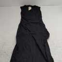 BEAGIMEG Women's Sexy Bodycon Sleeveless Ruched Mesh Club Party Midi Dress (Black) L