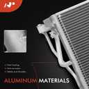 A-Premium Air Conditioning Condenser Compatible with Kia Rondo | for 2007-2010 Kia Rondo 2.4L 2.7L AC Condenser, Replace# 976061D100, Parallel Flow Aluminum Core, Stable Cooling & OE Fit