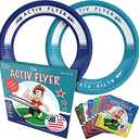 Activ Life Flying Rings for Kids, Fun Beach Toys, Gifts for Boys Girls Teens, Cool Family Outdoor Games, Play at Swimming Pool, Playground, Basket Fillers Birthday Presents, Navy/Teal