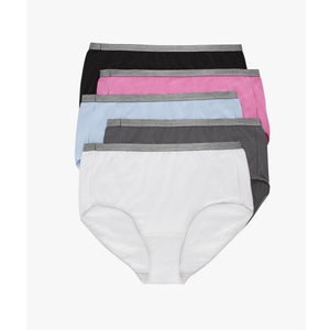 Hanes Women's Just My Size Brief Underwear, Cotton Stretch Brief Panties, Plus Sizes, 5-Pack. Size 11/3x, 10-Pack