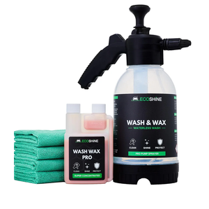 Waterless Car Wash Kit | Super Concentrated Rinseless Car Wash And Wax Formula With Non Foaming Detail Sprayer For Fast Car Detailing | Makes 16 Gal Of Ready To Use Waterless Wash And Wax