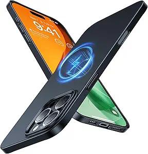 TORRAS Magnetic Slim Fit for iPhone 16 Pro Case, 6.3 inch, UltraThin Case Compatible with MagSafe, Lightweight Matte AntiScratch Hard PC Cover Phone Case for iPhone 16 Pro OriginFit, Black