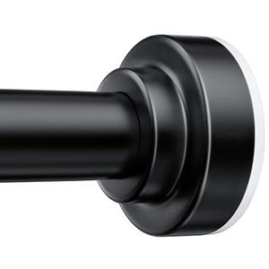 TEECK Shower Curtain Rod, 32-43 inch Adjustable Spring Tension Curtain Rod, Never Rust Anti-Slip Shower Curtain Rod for Bathroom, No Drilling, Never Collapse, Easy to Use, Black