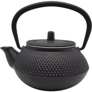 Innolife 300ml/10oz Cast Iron Teapot, Japanese Tea Pot with Stainless Steel Infuser for Loose Leaf, Black
