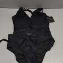 ZAFUL Womens Tankini Swimsuits Smocked 2 Piece Bathing Suits Modest Tie Back Swimwear (Black, S)