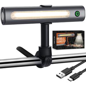Barbecue Grill Light for Outdoor, Rechargeable 360 Rotatable Waterproof LED Light with Ultra-Bright COB LED, Magnetic Base, Grill Accessories, Smoker BBQ Grilling Gift for Men Dad Him