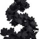RECUTMS Fall Maple Leaf Garland Hanging Black Fall Leaves Vine Artificial Autumn Garland Halloween Thanksgiving Decor for Home (Black)
