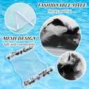 Sratte Pool Float and Water Hammock, Summer Clear Pool Tube with Feather, Multi Purpose Inflatable Water Floaties PVC Material for Adults, Swimming Pool, Lake, Beach, Pool Accessories (Black, White)