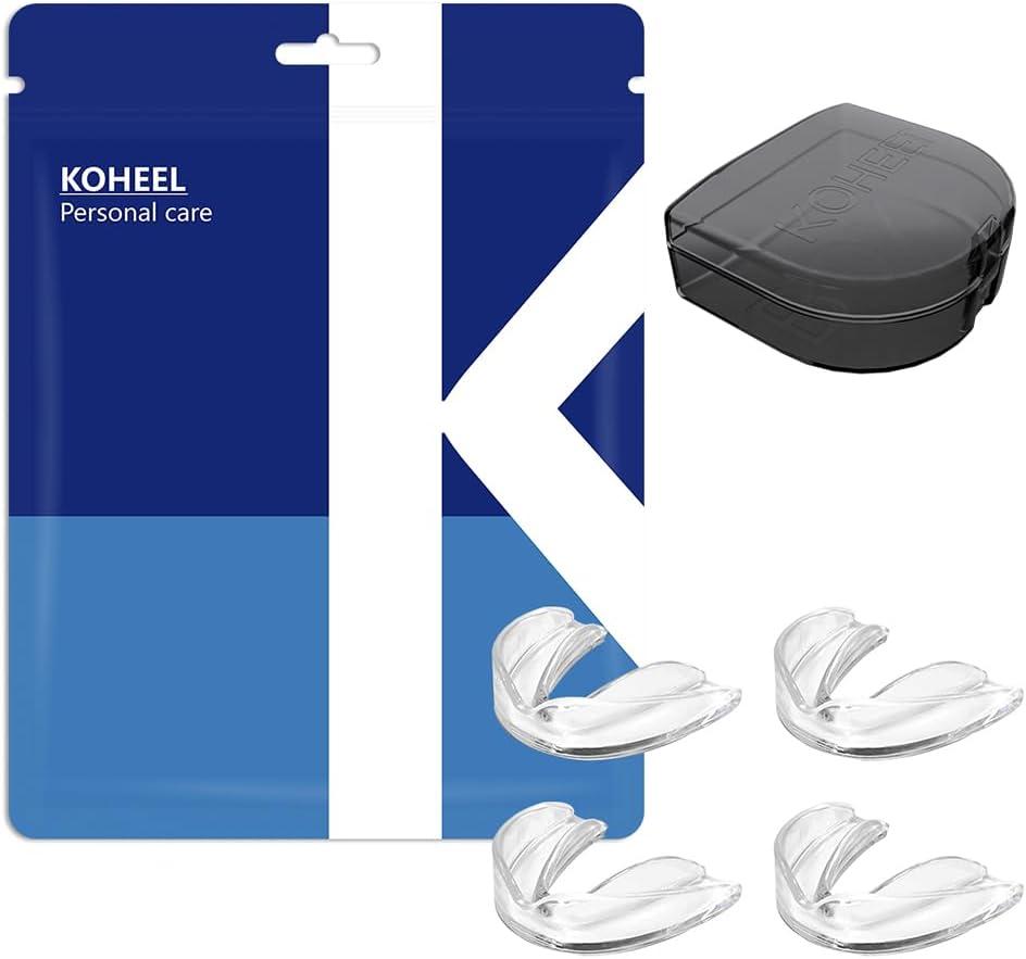 KOHEEL MG Moldable Mouth Guard for Teeth Grinding and Clenching, Perfect Fit Night Guard, Dental Guard for Bruxism Relief, 4 Count (4 Small)