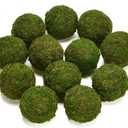 BYHER Natural Green Moss Decorative Ball,Handmade (3.5"-Set of 6)