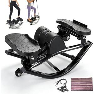Rock Stepper Side to Side, with Digital Display, Workout Machine for Legs & Glutes,Side Stepper, Mini Stepper for Home, Apartment and Dormitory Use Home Workout The Rock Stepper