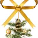 Gejoy Large 10 x 9'' Christmas Metal Bow Tree Topper Christmas Metal Gold Bow Decoration Topper Ornaments for Xmas Tree Garland Wreath Indoor Outdoor