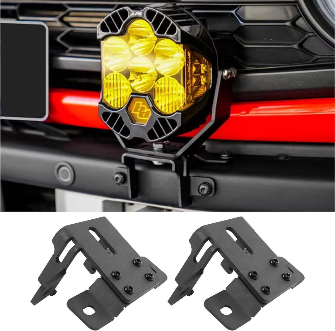 Front Bumper Ditch Light Bracket Fit for 2021-2025 Ford Bronco 2/4 Door with Heavy Duty Modular Bumper, Pod Light Work Lamp Mount Exterior Accessories