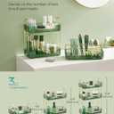 SONGMICS Makeup Organizer, 3-Tier Skincare Organizer Countertop, Customizable, 2 Types of Accessories, Jewelry Holder, for Vanity, Bedroom, Bathroom, Pale Green UJKA013C01