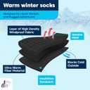 Debra Weitzner Thermal Socks - Men & Women's Warm Crew Socks, 4/6 Pairs, Winter Thick Boot Socks (Black)