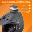 OUMURS DOT Adult ATV Dirt Bike Helmet with Goggles Gloves & Mask Adjustable Sun Visor Motorcycle Adult Helmet Off-Road Motocross Downhill Moped MX for Unisex-Adult-809 Matte Black, M