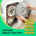 W10734521 Washer Clutch Kit Compatible with Whirlpool Maytag Kenmore Crosley, Slider Kit Replacement Part W10006484 W10006494 W10275082 W10447975 W10905025