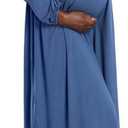 Motherhood Maternity Womens Long Sleeve Empire Waist Maxi Pregnancy Dress (Small, Vintage Indigo)