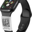 MYLUCKYTAG QR Medical ID Tag for Watch Band - Laser Engraved - Personalized ID Tag for Apple Watch Safety Plate - Medical Alert - Free Online Emergency Medical Profile (TYPE 2 DIABETES,Silver)
