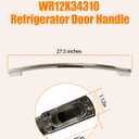 WR12X34310 Stainless Steel Freezer Door Handle Replacement Kit with 2Pcs WR01X25070 Door Handle Fasteners Fits for GE Appliances Refrigerator,Replaces Parts 4960021 AP6994366 PS16220203 EAP16220203