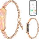 Irondance Valentines Day Gifts  Smart Bracelet for Women, Stylish Activity Fitness Trackers, 24/7 Heart Rate, HRV, Blood Oxygen &Stress Monitor, Health & Sleep Tracker for iOS & Android (Rose Gold)