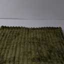 Exclusivo Mezcla Fleece Throw Blanket for Couch, Super Soft Striped Jacquard Bed Blanket, Lightweight Fuzzy Cozy for All Seasons, 50x60 Inches, Olive Green