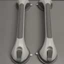 TAILI Grab Bars for Bathtubs and Showers 2 Pack Suction Grab Bar, Heavy Duty Shower Handle Removable Bath Handrails for Seniors and Elderly, Bathroom Safety Grip No Drilling Waterproof,Grey (16.8", Gray)