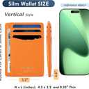 Slim Wallet Minimalist Front Pocket RFID Blocking Men and Women Leather Wallets