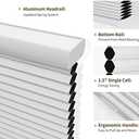 Joydeco Cellular Shades Cordless, 35 Inch Wide Blackout Cellular Blinds for Windows, Waterproof Honeycomb Blinds White Window Coverings for Bedroom, Living Room, Office, Kitchen (35" W x 64" H)