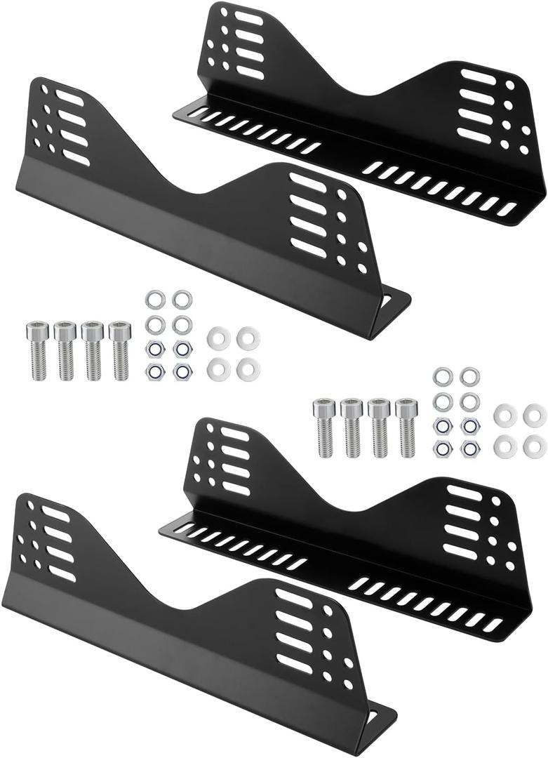 Side Mount Brackets for Bucket Race Seats: Universal Racing Seat Bracket (Black Set of 2)