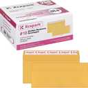 Xxcxpark 250 PCS #10 Golden Self Seal Kraft Security Envelopes - 4-1/8 x 9-1/2 Inches, Windowless, Invisible, Super Strong Quick Seal, Security Tint Pattern