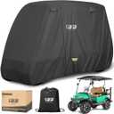 10L0L Heavy Duty Golf Cart Cover for 2/4 Passengers EZGO, Club Car and Yamaha, All Weather Outdoor Protection Weatherproof (Black), Size: L-For 2/2+2/4 Passengers Cart