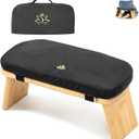Meditation Bench, Bamboo Meditation Stool, Folding Kneeling Meditation Bench, Seiza Prayer Bench, Prayer Bench with Meditation Cushion, Kneeling Stool (Black & Bag)